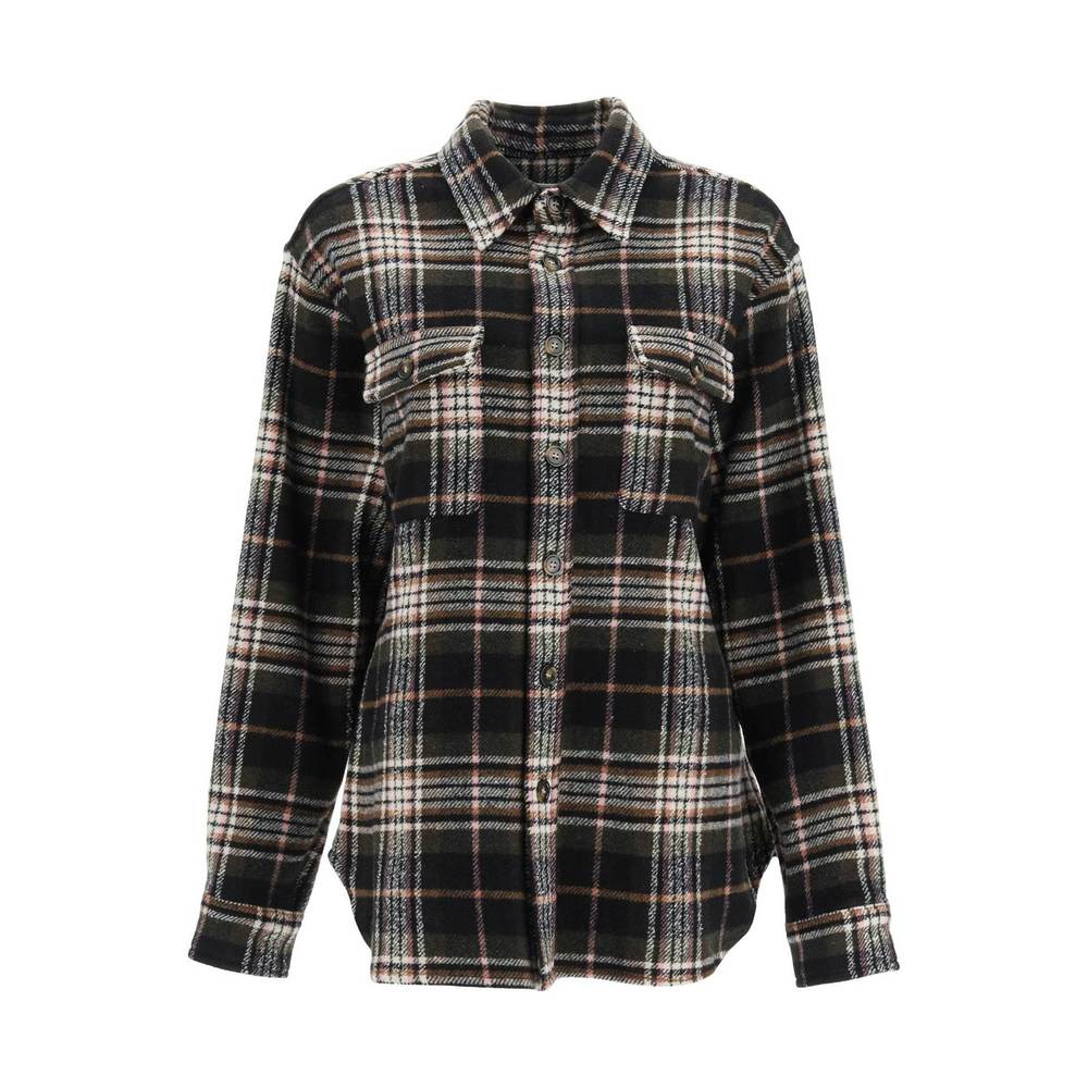 Isabel marant etoile ebbaz checkered flannel overshirt